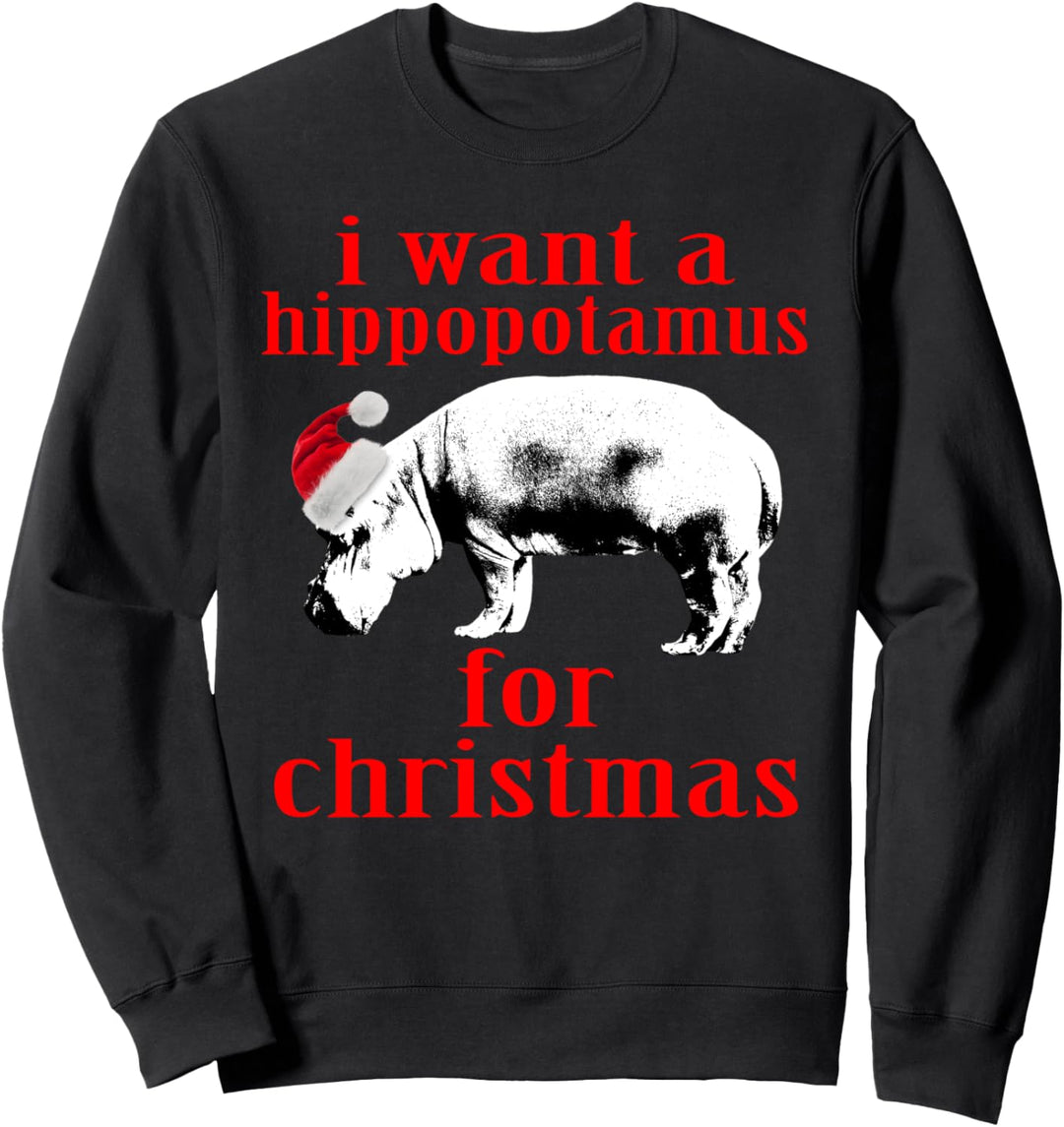 Ich Möchte Ein Nilpferd Zu Weihnachten lustiges Geschenk Sweatshirt