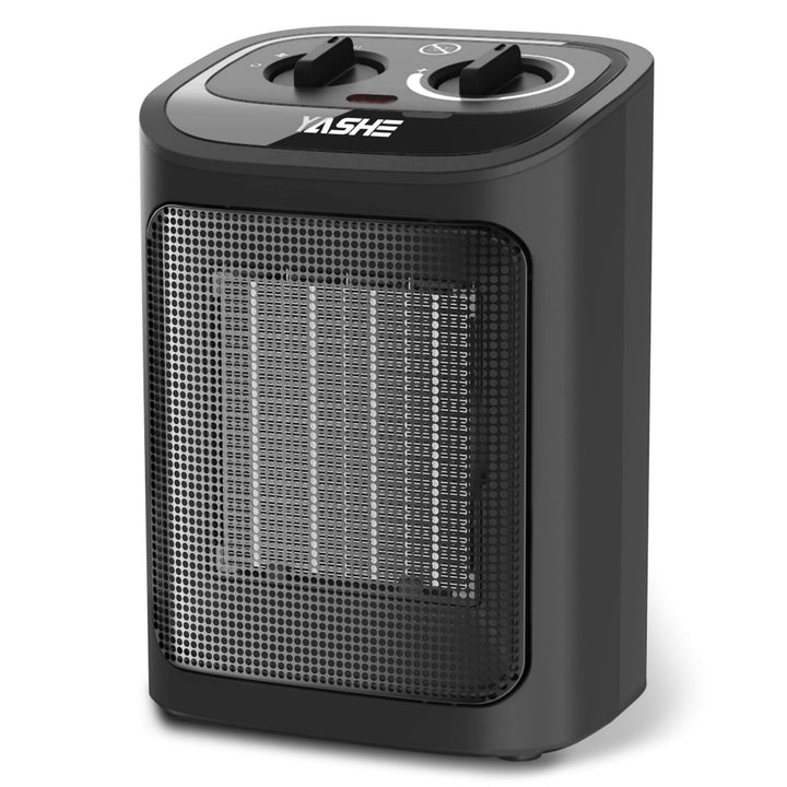 YASHE Elektroheizkörper 1500W, PTC Keramik Heizlüfter mit Thermostat, 2 Heizstufen + Ventilatormodus