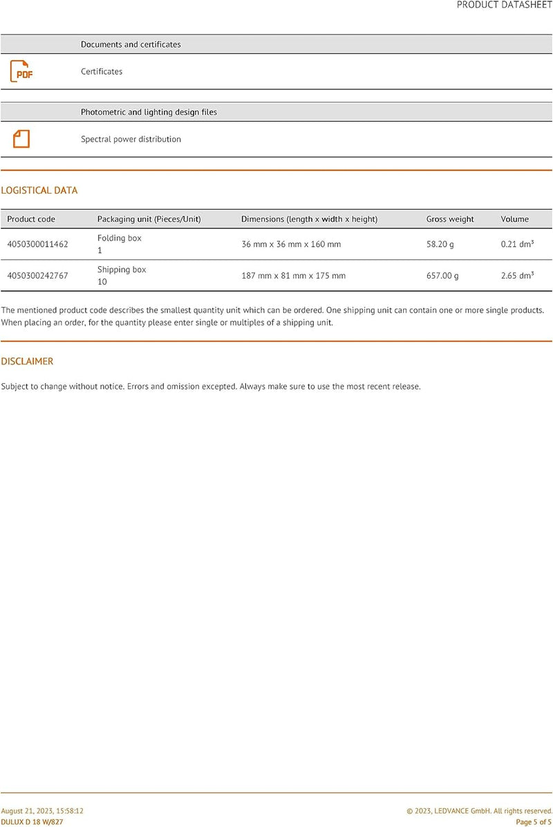 Osram 10x DULUX D 18W/827 G24d2 (100W) 2-PIN FS1 153mm Kompakt-LLp Interna f.KVG