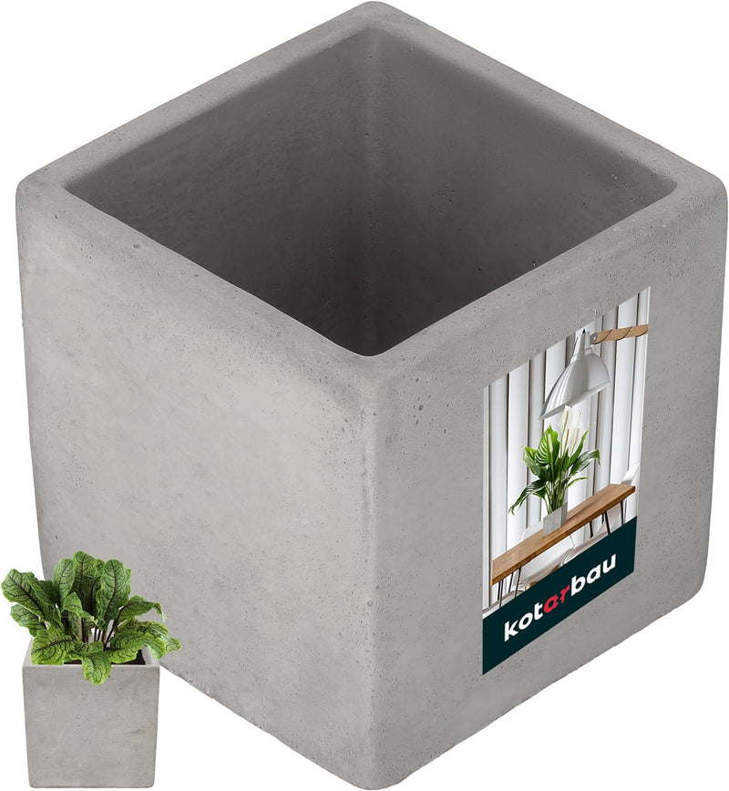 KOTARBAU® Blumentopf Übertopf 20 x 20 cm für Blumen Pflanzen aus Dekorativ-Beton Quadratisch im Inne