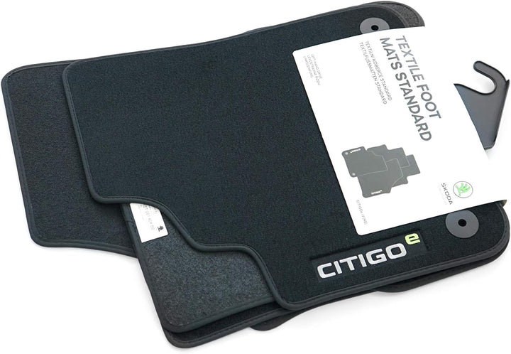 Skoda 1ST061404BB Fussmatten Stoffmatten 4X Textilfussmatten Premium Velours, schwarz, mit CITIGOe S