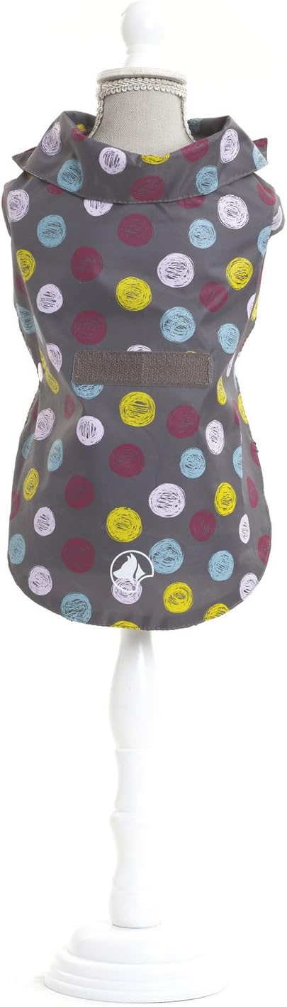 Croci Hunde-Regenmantel mit Aufdruck aus regenfestem Nylon, 30 cm, Grau grau 30 cm, grau 30 cm