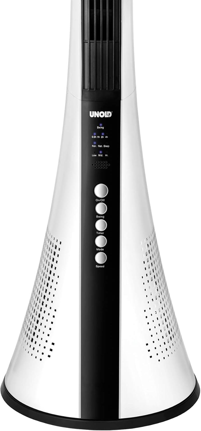 Unold 86890 TURMVENTILATOR View, mit 3-stufiger Geschwindigkeitsregelung, zuschaltbarer 60° Oszillat