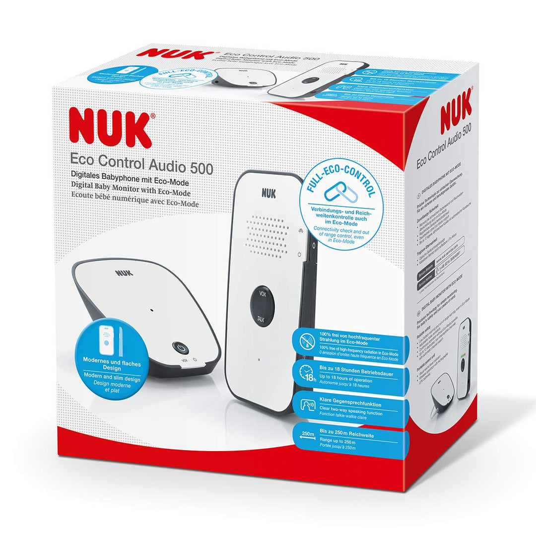 NUK Eco Control 500 Digitales Audio Babyphone, frei von hochfrequenter Strahlung im Eco-Mode, Gegens