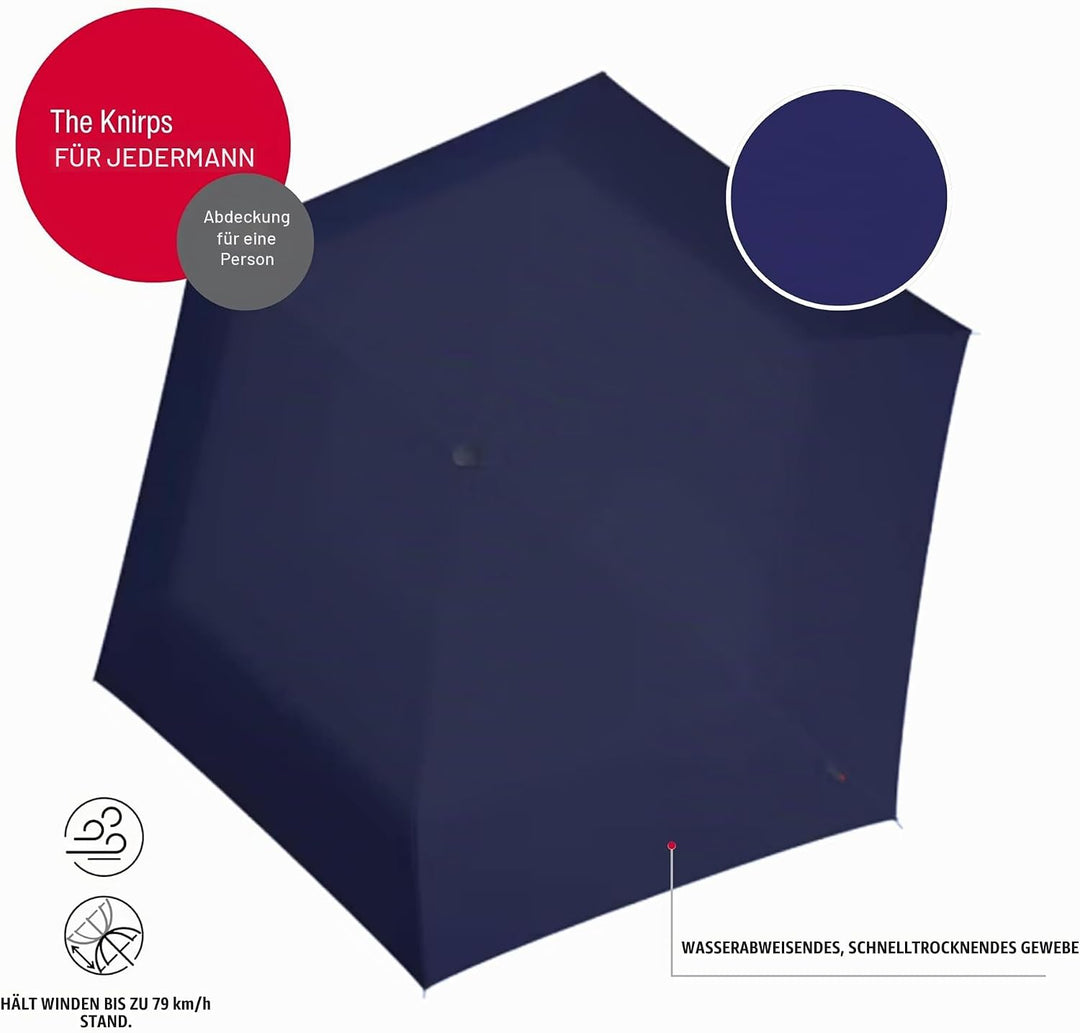 Knirps Taschenschirm AS.050 Slim Small Manual - Der flachste Knirps - Superleicht - Klein und kompak