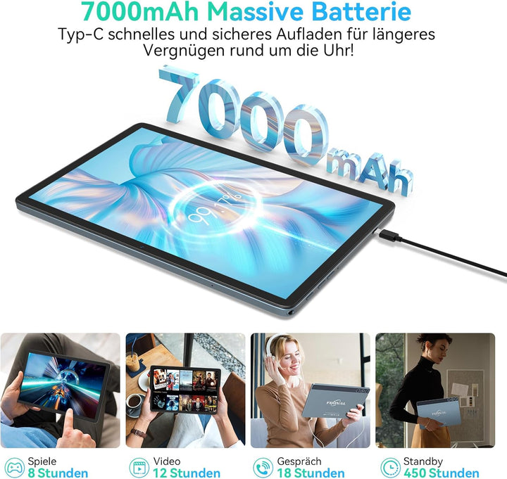2024 Neueste Android 14 Tablet 10 Zoll,4G LTE Tablets Mit 2 SIM 1 SD slot,5G Wifi Tablet PC Mit 14GB