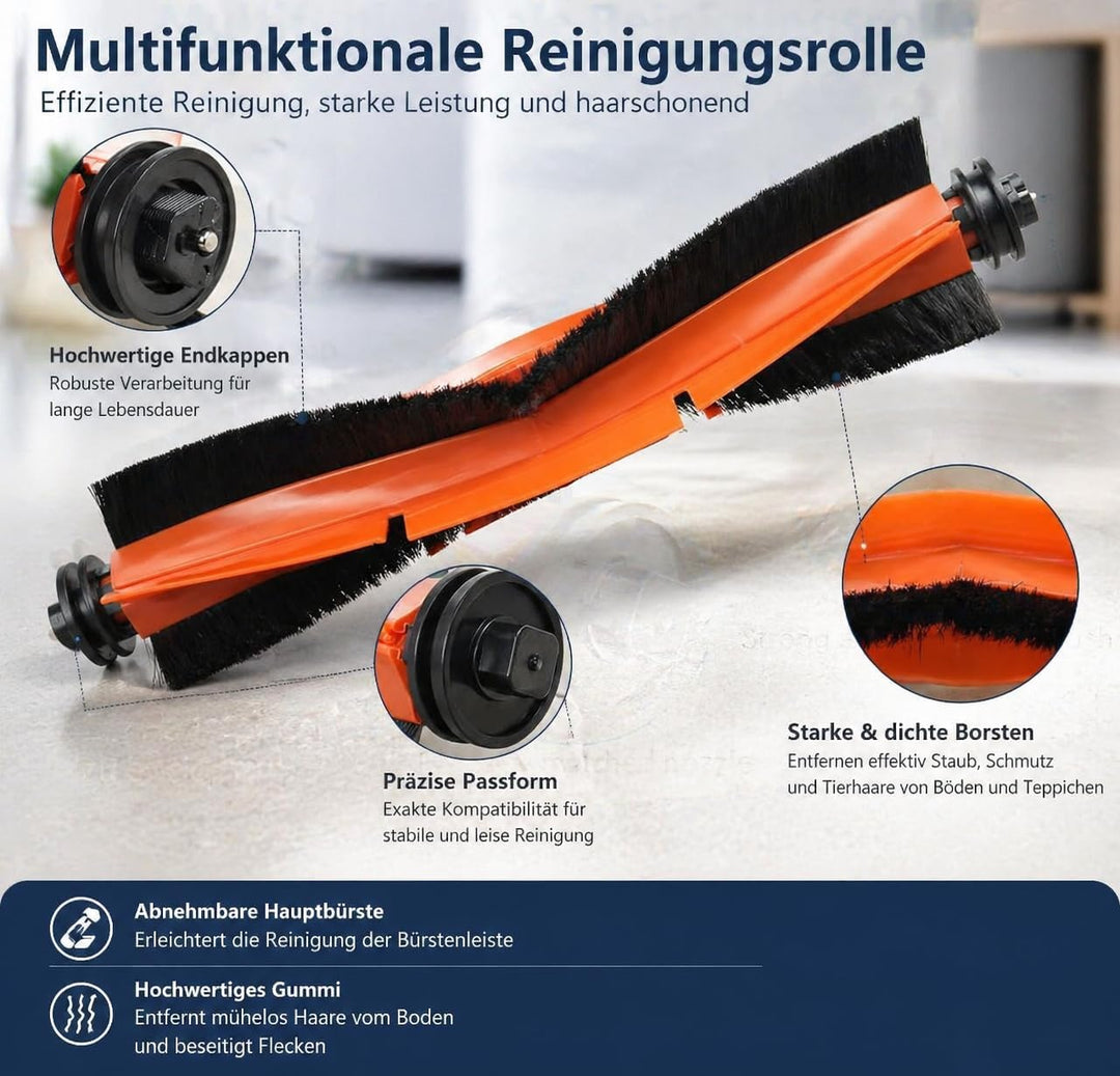 21 Stück Zubehörset für Xiaomi Robot Vacuum X20+ / X10+ Saugroboter, Ersatzteile 1 Hauptbürste 6 Sta