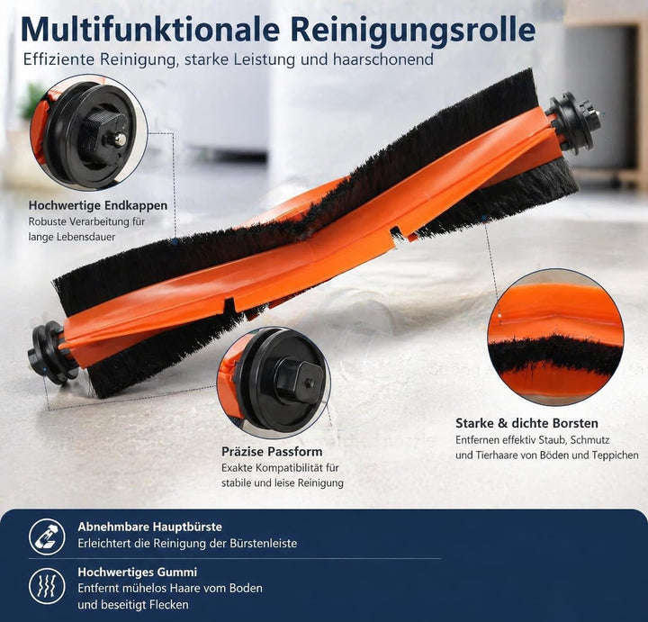21 Stück Zubehörset für Xiaomi Robot Vacuum X20+ / X10+ Saugroboter, Ersatzteile 1 Hauptbürste 6 Sta