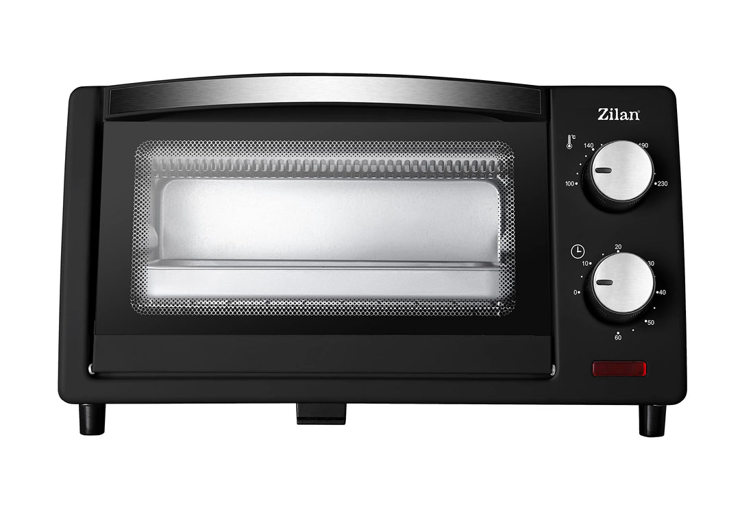 Zilan Elektro-Backofen, 9 l, Doppel-Sicherheitsglas, Timer, 2-teilig, Quarzwiderstand, Krümelplatte,