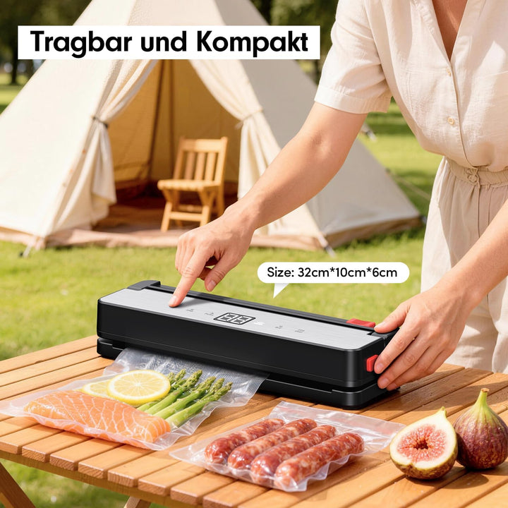 Ombrex Vakuumiergerät für Lebensmittel– Automatisches Folienschweissgerät mit 4 Modi (Dry/Moist/Puls