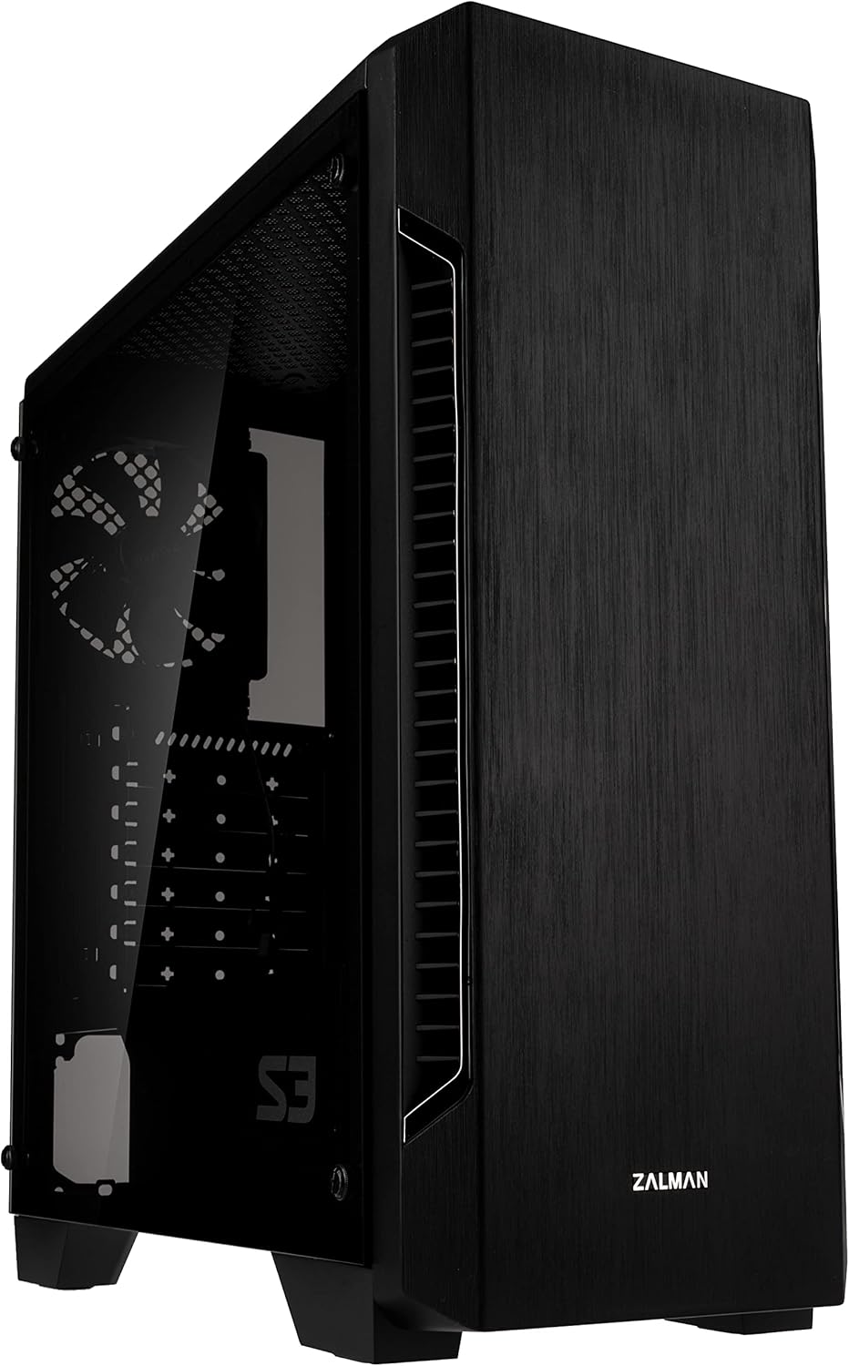 ATX Zalman S3 TG Mid Tower Gehäuse mit Glaspanel (schwarz)