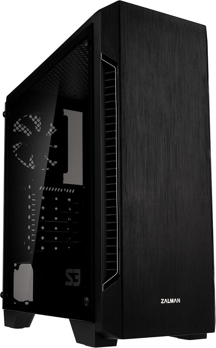 ATX Zalman S3 TG Mid Tower Gehäuse mit Glaspanel (schwarz)