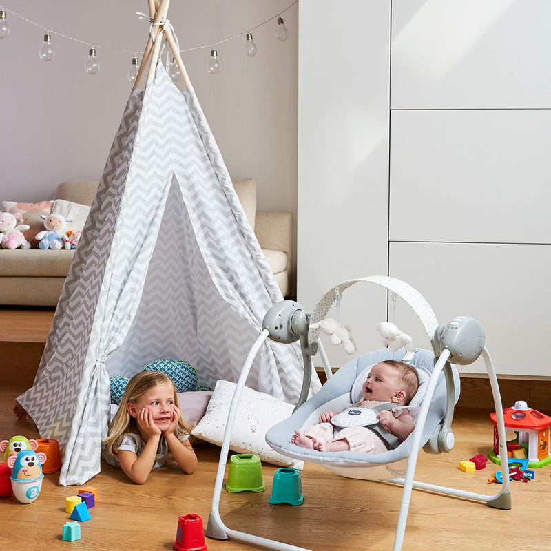 Chicco Relax & Play Elektronische Babywippe ab 0 Monaten bis 9 kg,Verstellbare Wippe und Babyschauke