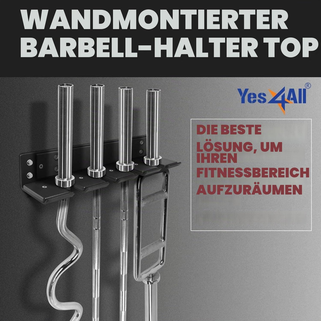 Yes4All Vertikale Wandhalterung für Olympic Langhanteln, Langhantel-Aufbewahrungsregal, hängendes La