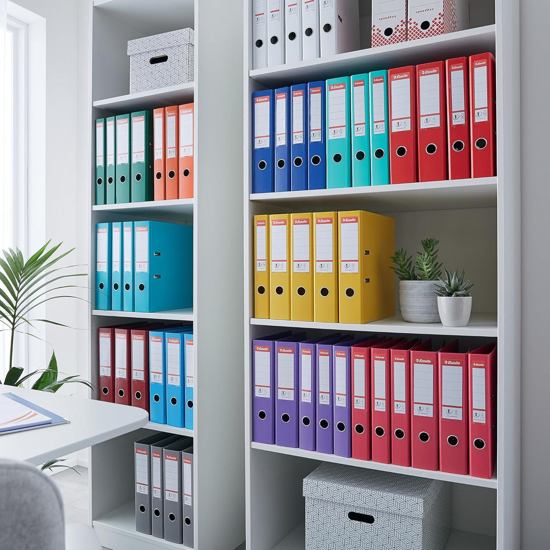 Esselte Ordner breit, DIN A4, 10er Pack, 7,5 cm Rückenbreite, Kunststoff-Ordner, Blau, Vivida, 81135