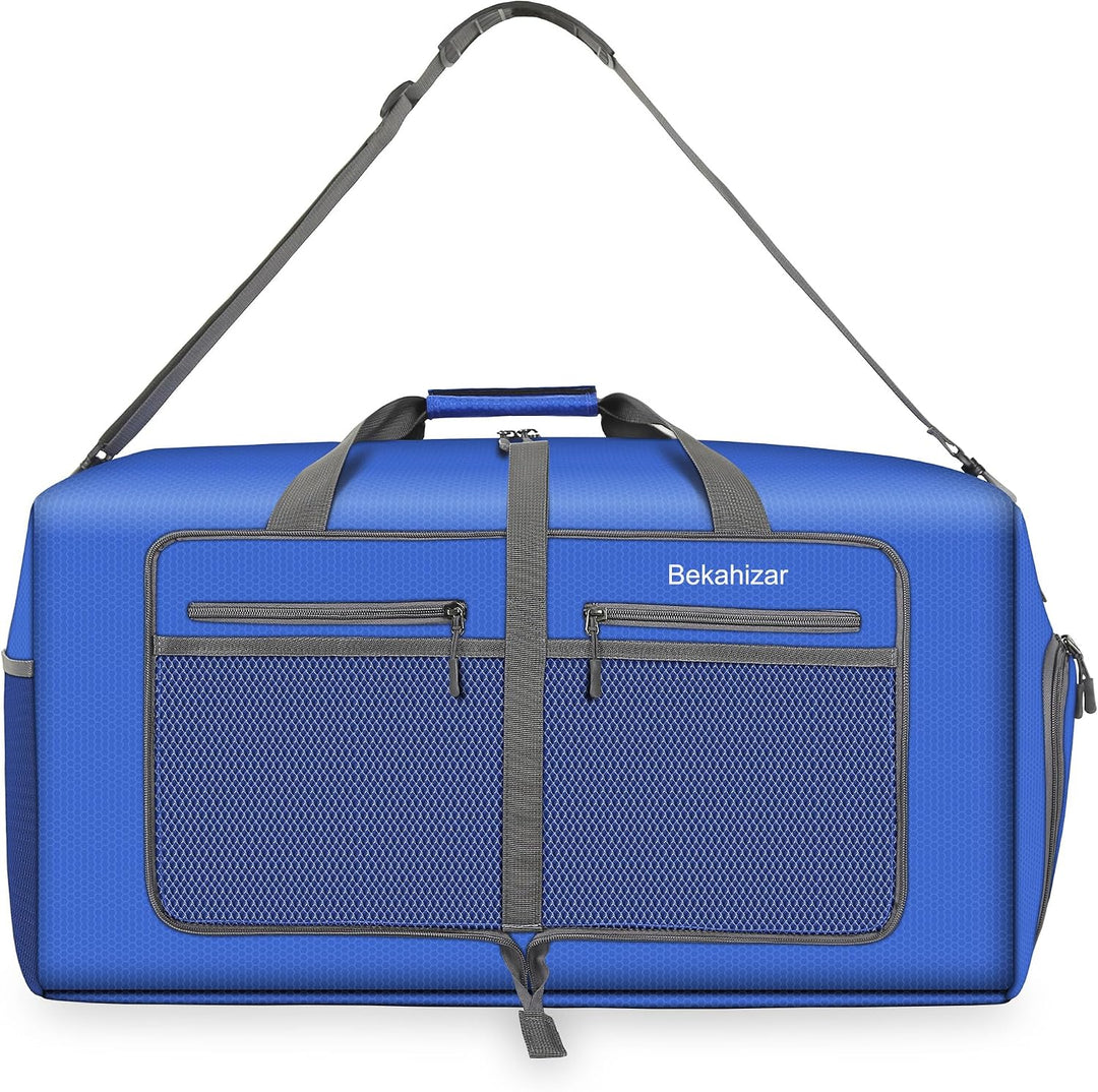 Leichte Faltbare Reisetasche 60L Grosse Travel Duffle Bag Übernachtung Taschen Verpackbar Reisegepäc
