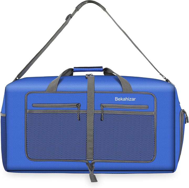 Leichte Faltbare Reisetasche 60L Grosse Travel Duffle Bag Übernachtung Taschen Verpackbar Reisegepäc