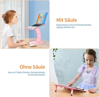 nediea Laptopständer Schreibtisch Einstellbarer, Tragbarer Faltbarer Laptop Ständer, Laptoptisch Lap