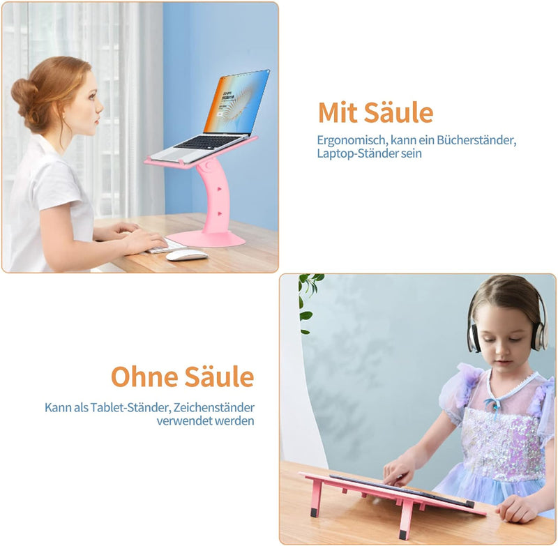 nediea Laptopständer Schreibtisch Einstellbarer, Tragbarer Faltbarer Laptop Ständer, Laptoptisch Lap