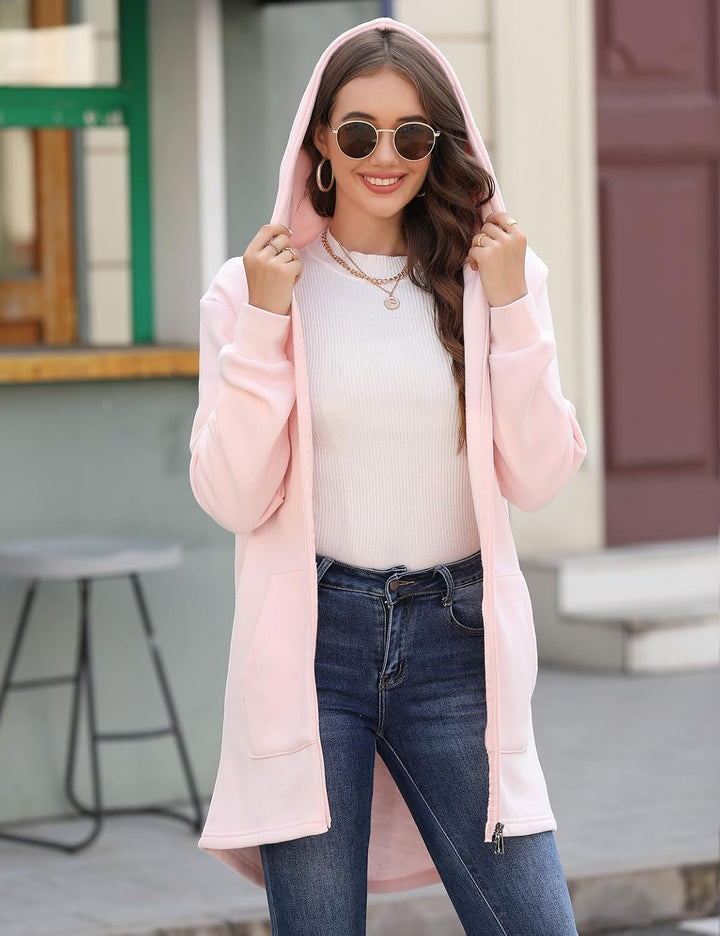 CMTOP Damen Sweatjacke Hoodie Kapuzenpullover mit Zipper Sweatshirt Jacke Langarm Pullover Kapuzenpu