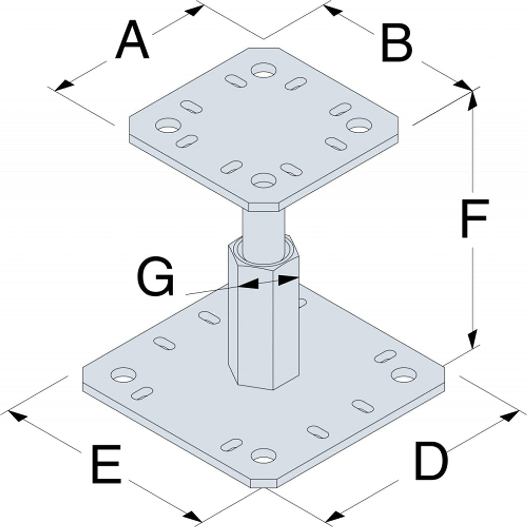 Simpson Pfostenträger-Set PPRC + 4 Bolzen + 4 Schwellenschrauben