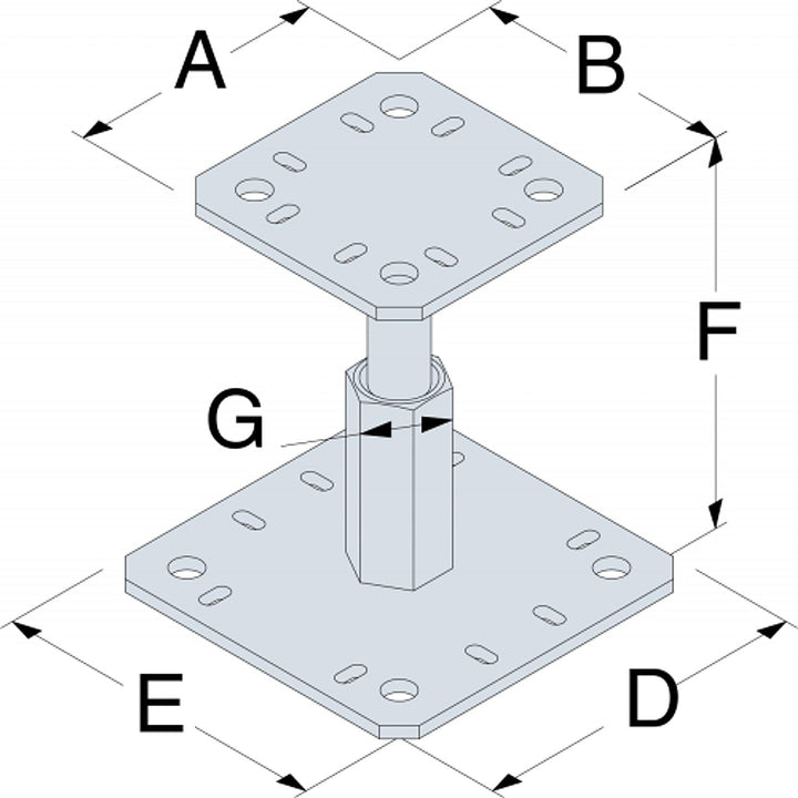 Simpson Pfostenträger-Set PPRC + 4 Bolzen + 4 Schwellenschrauben