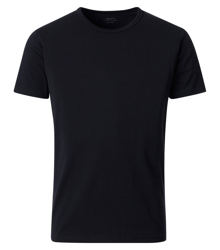 Venti Herren T-Shirt Halbarm Doppelpack 012500 Pflegeleicht, Schwarz