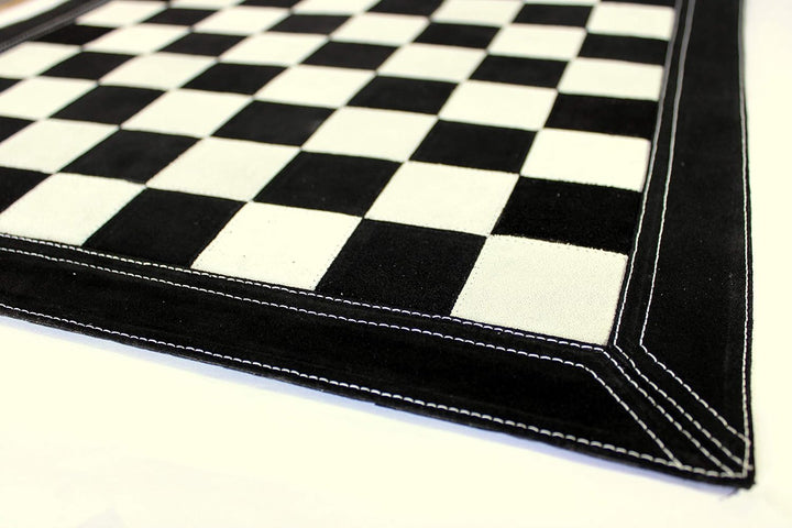 StonKraft Grosses Schachbrett aus echtem Leder, 48,3 x 48,3 cm, aufrollbares Turnierschach (schwarze