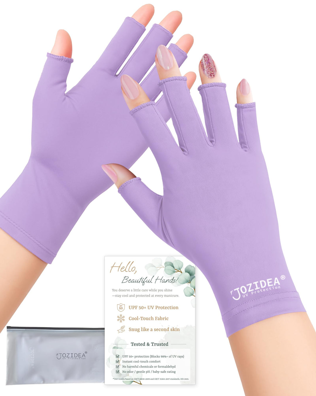 Zierliche Hände UV Handschuhe Nägel, UPF50+ UV-Schutz-Handschuhe, Fingerloses Design für Gel-Manikür