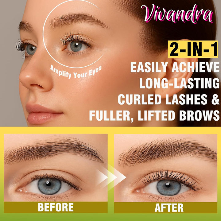 2-IN-1 Wimpernlifting Set & Augenbrauen Lifting Set, Professionelles DIY Lash Lifting & Brow für vol