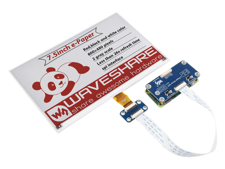 Waveshare 7.5inch E-Paper Display HAT (B) Module 800x480 Resolution 3.3v E-Ink Electronic Screen SPI