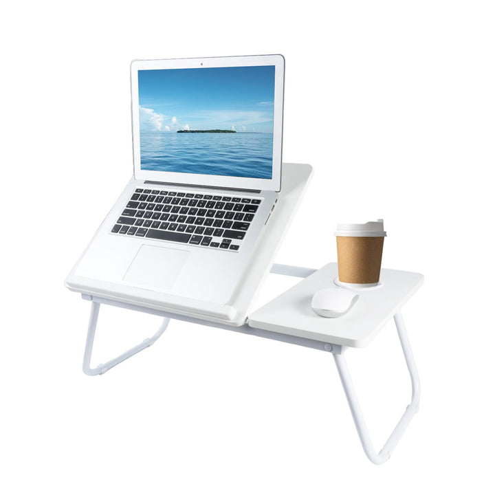 Klappbarer Laptoptisch Höhenverstellbar Lapdesk Notebooktisch mit Neigung Getränkehalter Laptop Tisc