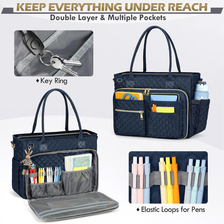 RAINSMORE Lehrertasche 15.6 Zoll Laptoptasche Damen Aktentasche mit Isolierter Tasche Arbeitstasche