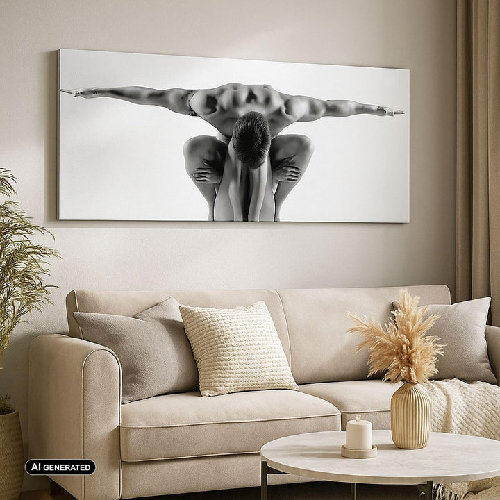 ARTTOR Wandbilder Dekoration Wohnzimmer Modell Körper Muskeln Tätowierung Bilder auf Leinwand 120x50