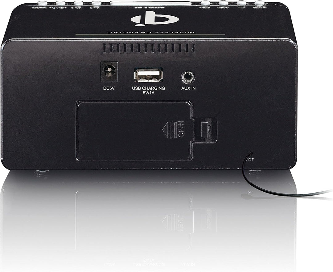 Lenco Radiowecker CR-550 mit 2 Weckzeiten 12 Zoll LED Display dimmbar Sleep-Timer Schlummerfunktion