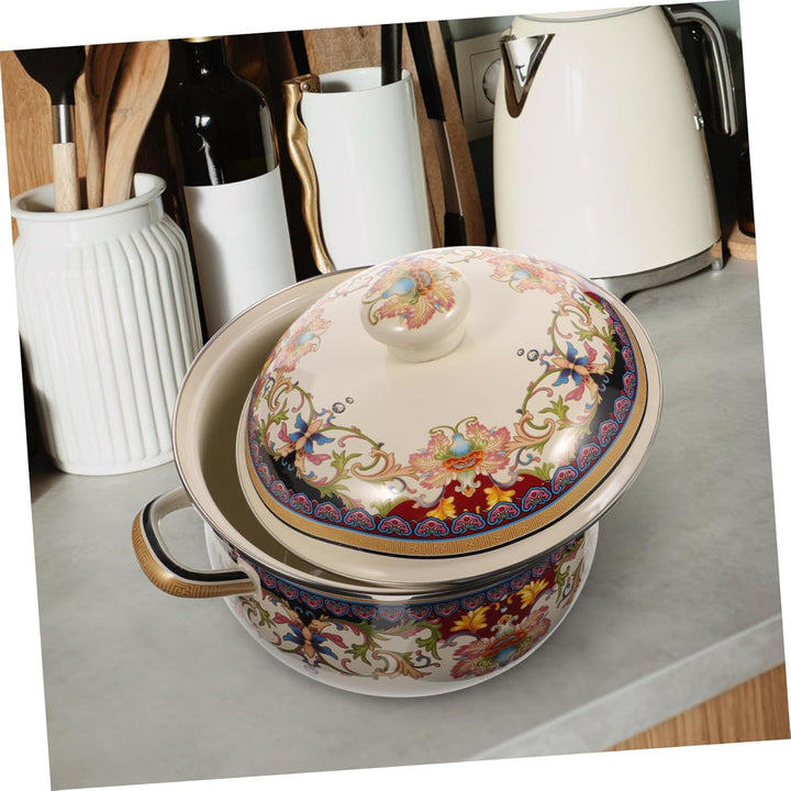 Cabilock Amphore Aus Emaille Suppentopf Aus Emaille Kochtopf Emaille-dampfgarer Grosser Topf Hot-pot