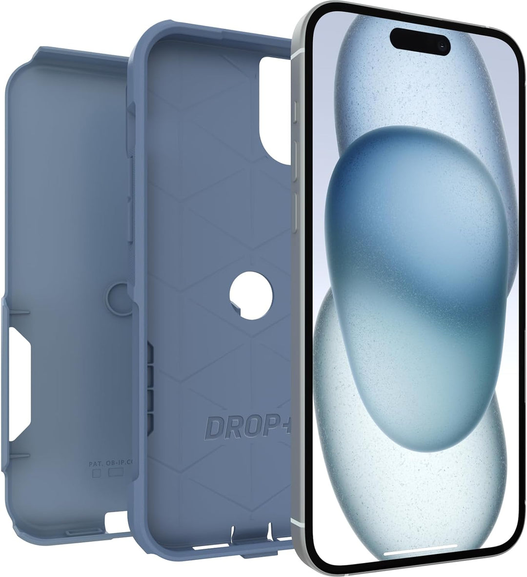 OtterBox iPhone 15 Plus und iPhone 14 Plus Commuter Series Hülle – Crisp Denim (Blau), schlank und r