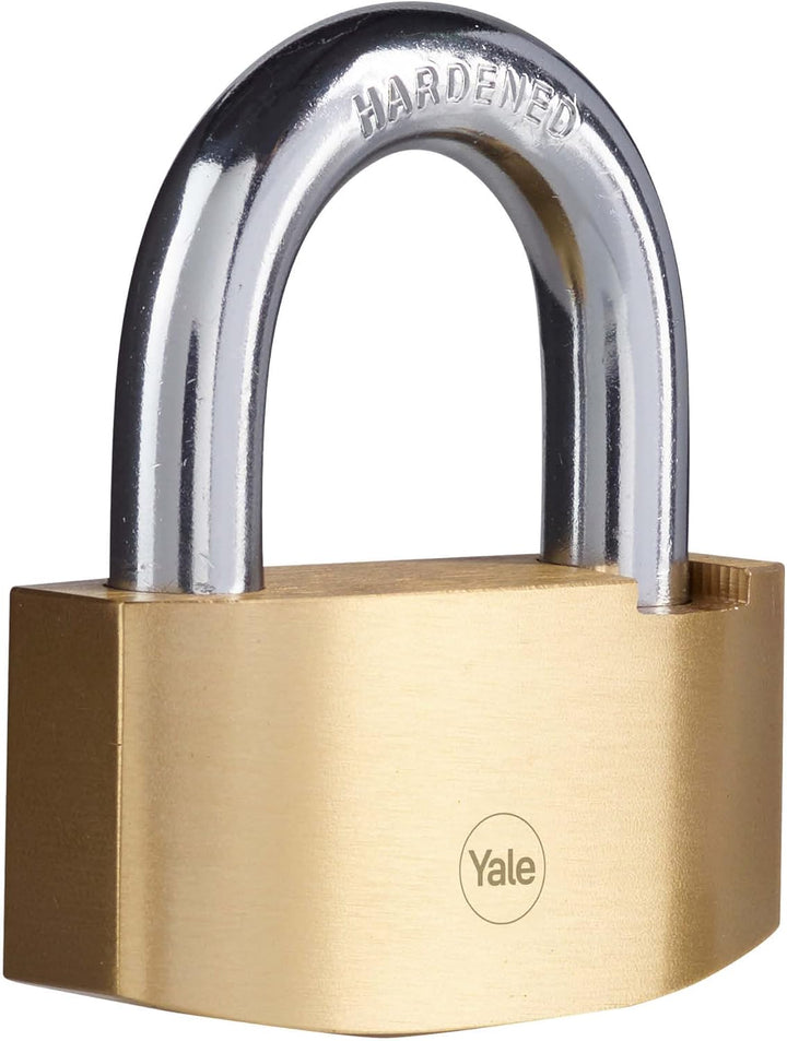 Yale Y2B/80/138/1 Hoher Schutz - Hammerschlag Messing Vorhängeschloss 80mm - Gehärteter Stahlbügel -
