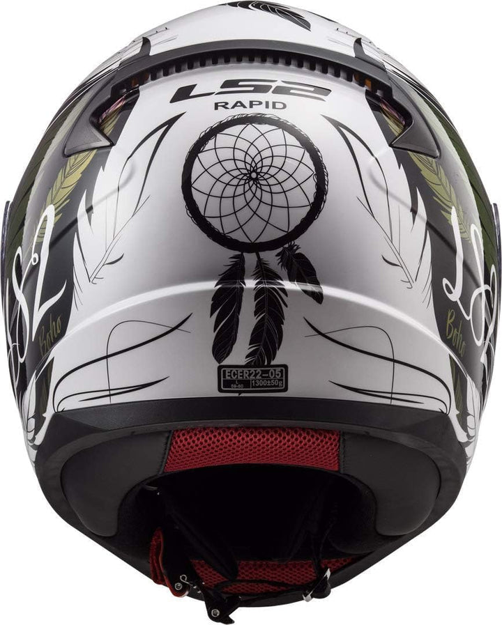 LS2, Integraler Motorradhelm Rapid Boho White Black Pink, XS, XS