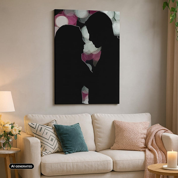 Bilder auf Leinwand Paar Liebe Beziehung Leinwandbild mit Rahmen 45x80cm Wandbilder Dekoration Wohnz