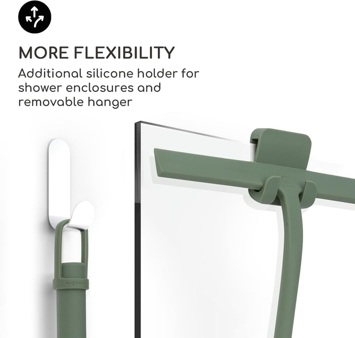 Gütewerk Duschabzieher, Silikon-Abzieher Dusche, Hygienischer Abzieher für Badezimmer, Duschwand & F