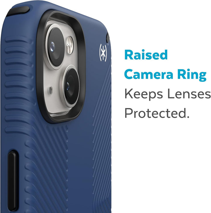 Speck Presidio Grip 2 Schutzhülle für Apple iPhone 14 Plus, Küstenblau Coastal Blue/Black/White, Coa
