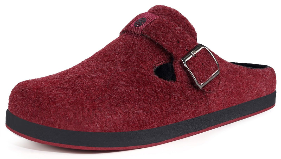 Sisttke Hausschuhe Damen Herren Filzpantoffeln Unisex Winter Geschlossen Pantoffeln mit Wechselfussb
