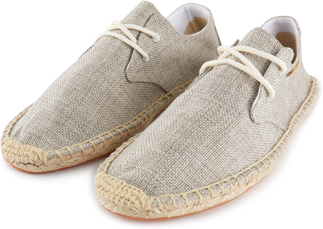 Alexis Leroy Lace Up Herren Espadrilles, Aprikose