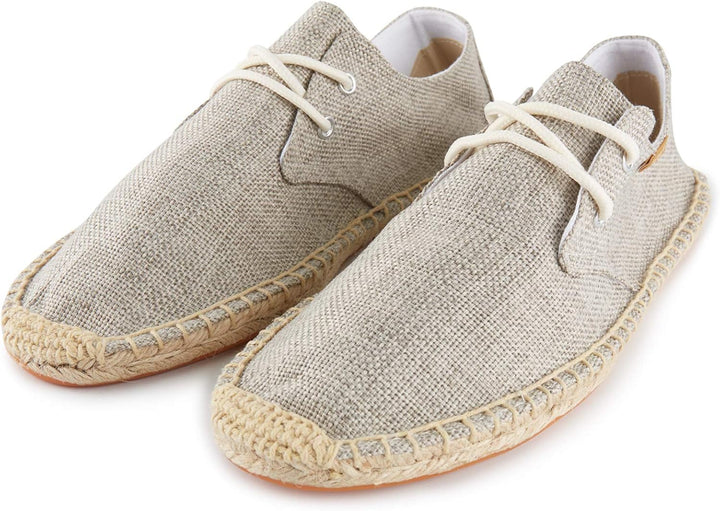 Alexis Leroy Lace Up Herren Espadrilles, Aprikose