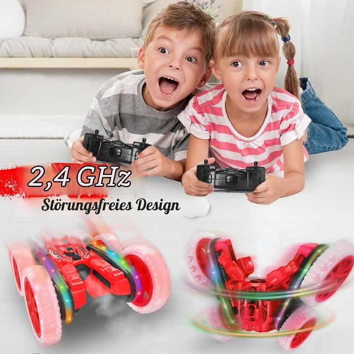 Ferngesteuertes Auto für Kinder, Cool Lights 360° Spin Double Sided Flips RC Autos, Outdoor 4WD Off