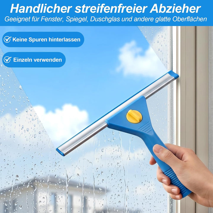 Fensterputzer Set, 3,25m Profi Teleskopstange Fensterreinigung mit Fensterputzeimer 12L, Fensterrein