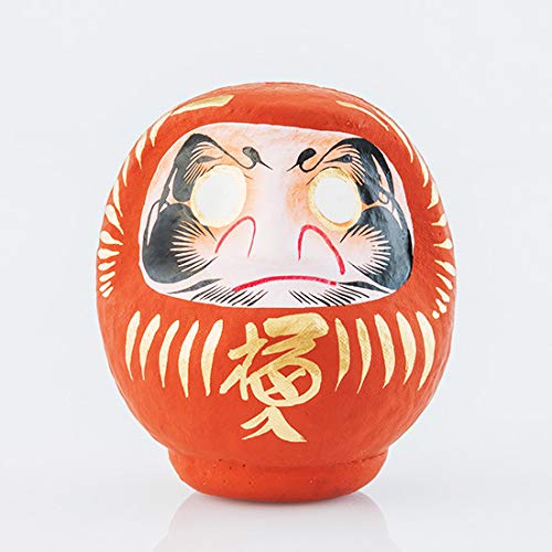 Daruma Japanischer Amulett 12 cm, Aus Pappmaché, Grösse 2 (Braun), Braun