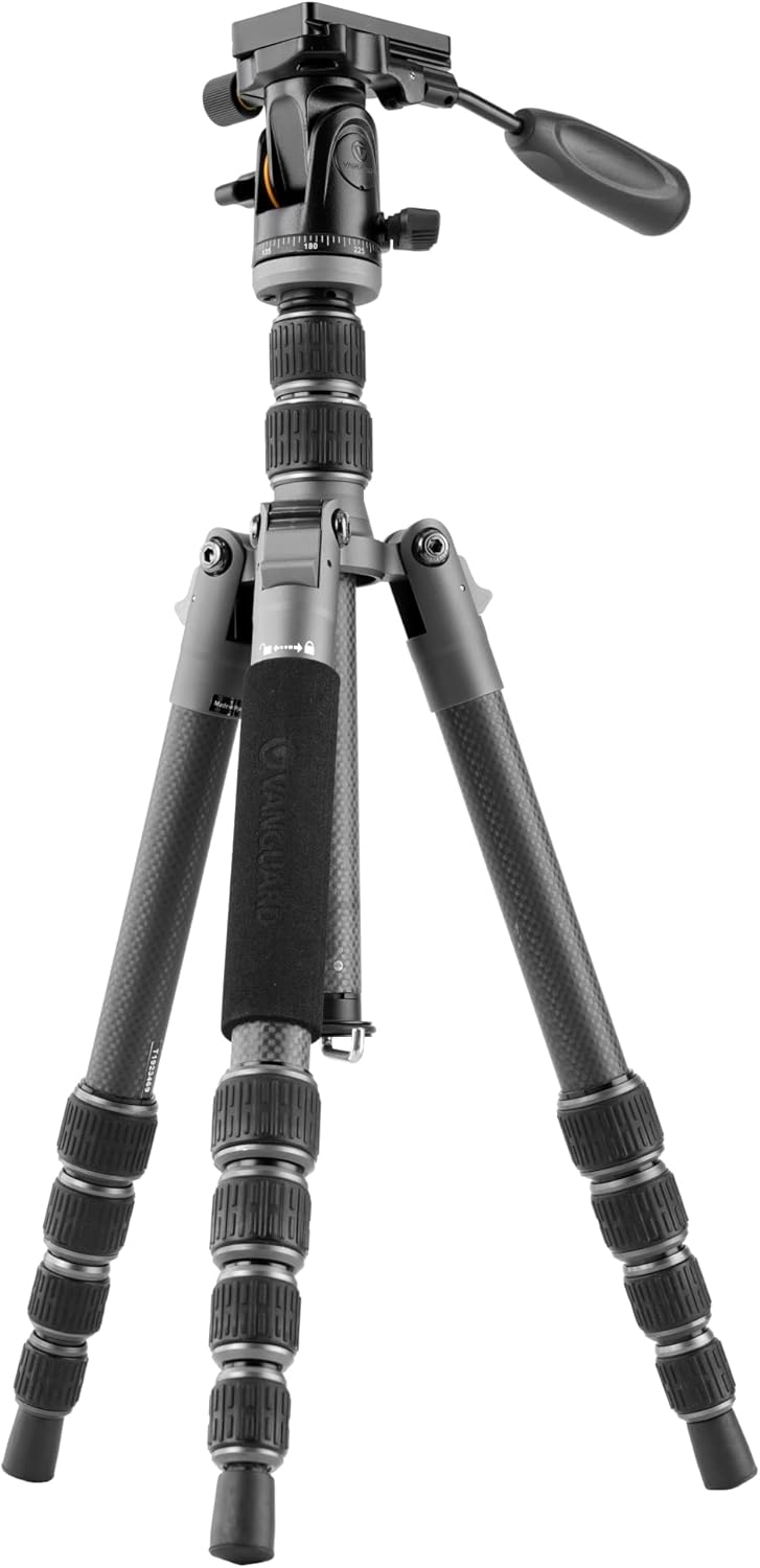 Vanguard Veo 3GO 235CP - kompaktes Stativ, ideal für Naturbeobachtung Carbon 23mm 2 Wege, Carbon 23m