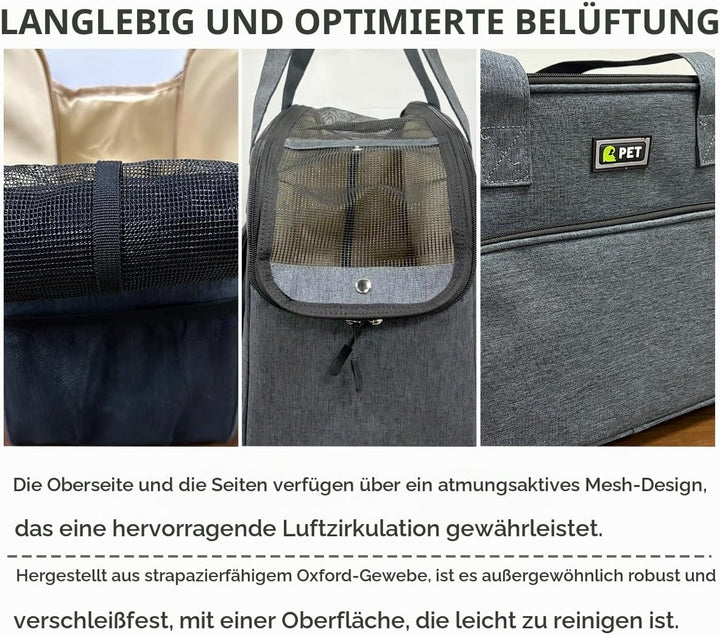 Hundetasche für Kleine Hunde und Katzen, Leichte &amp; Atmungsaktive Haustiertasche aus Oxford-Stoff mit